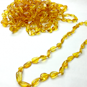 Alternative view of שרשרת ענברים לתינוק - דגם שמש - ענברים אובליים